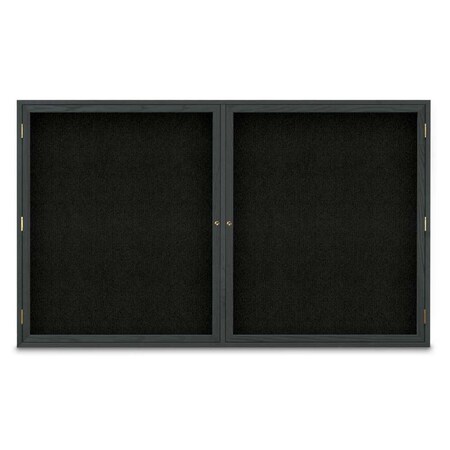 United Visual Products Sliding Door Indoor Enclosed Corkboard, 7, UV9028ACS-SATIN-RUBBER UV9028ACS-SATIN-RUBBER